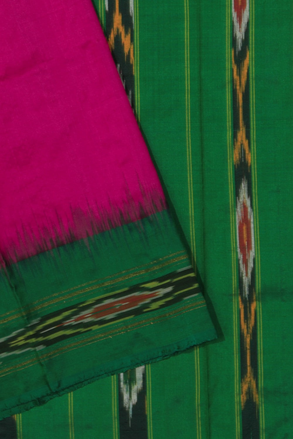 Collection of Pochampally-Silk Magenta Pink Saree in a gallery layout