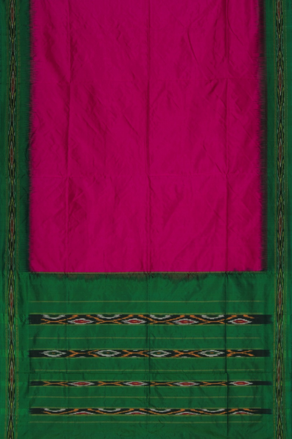 Collection of Pochampally-Silk Magenta Pink Saree in a gallery layout