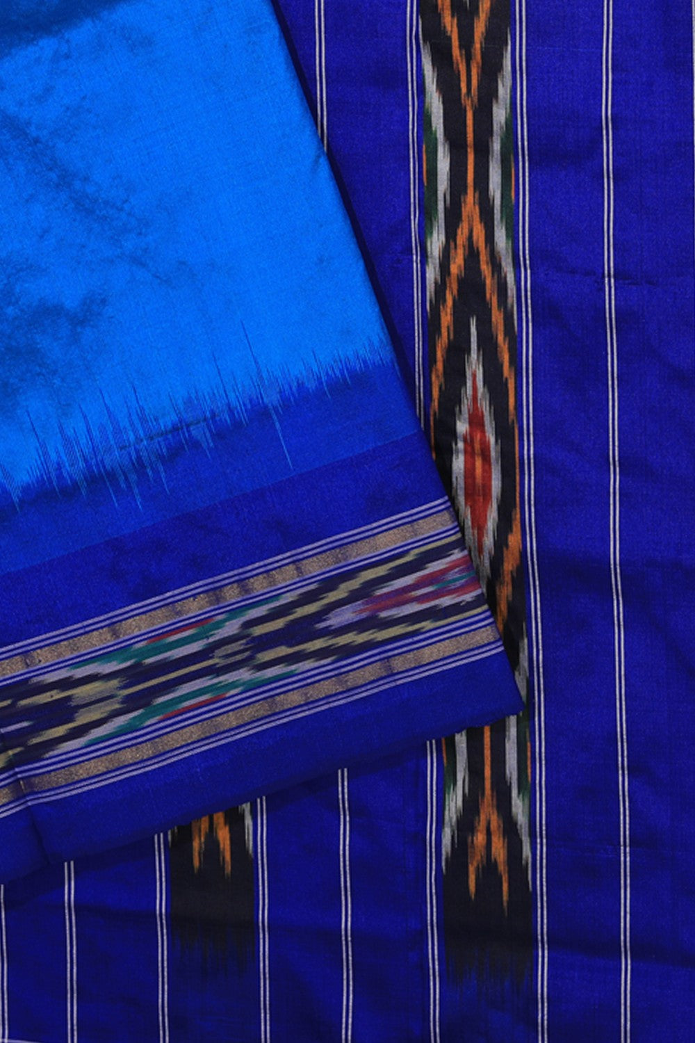 Collection of Pochampally-Silk Blue Saree in a gallery layout