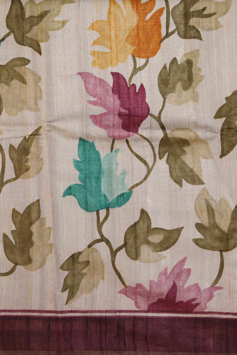 Collection of Tussar Silk Off-White Saree in a gallery layout