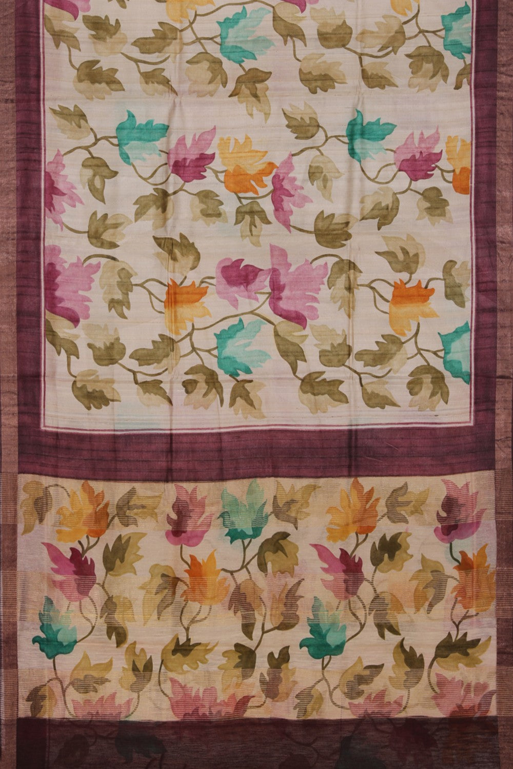 Collection of Tussar Silk Off-White Saree in a gallery layout