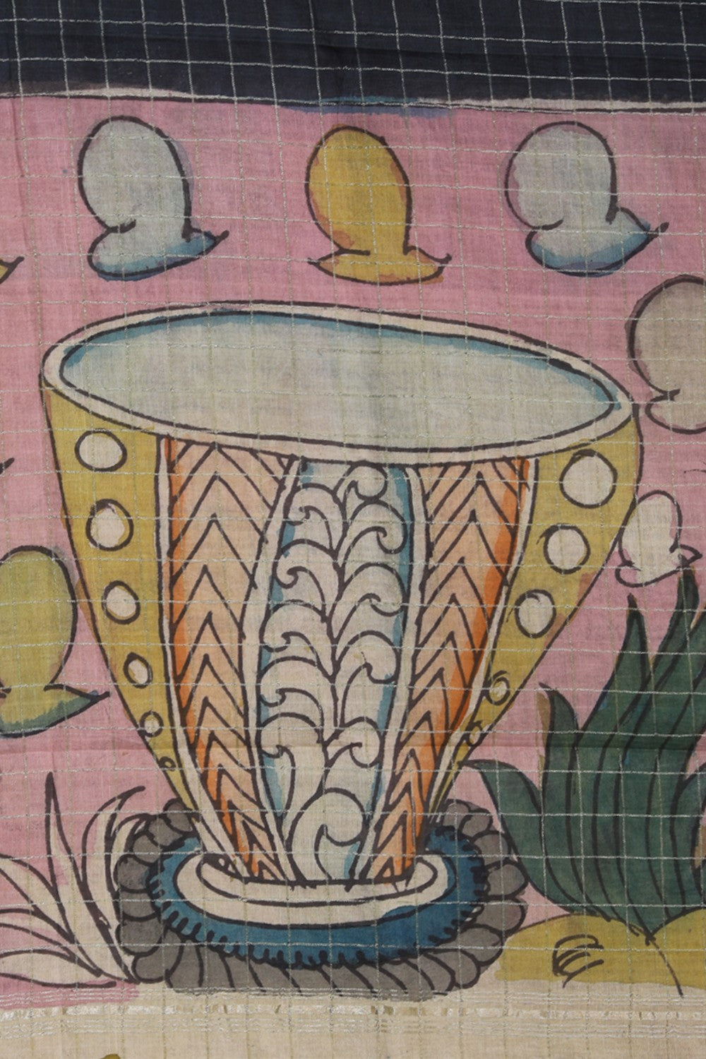 Image of Mangalgiri Silk Kalamkari Dupatta