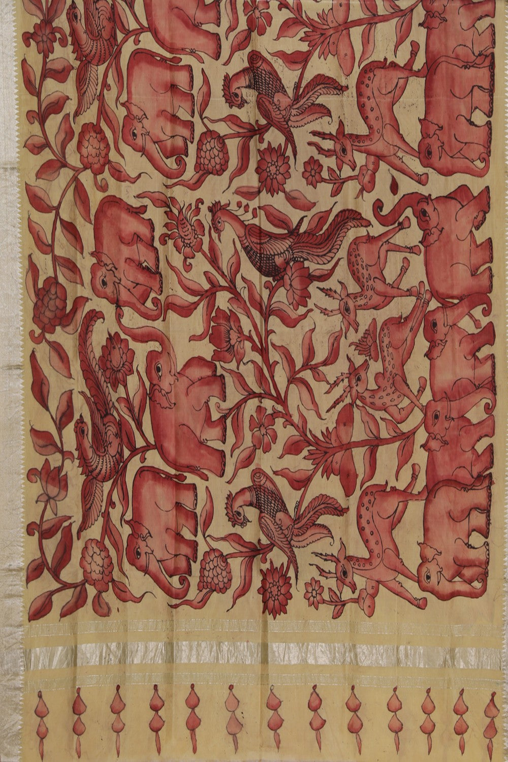 Image of Mangalgiri Silk Kalamkari Dupatta