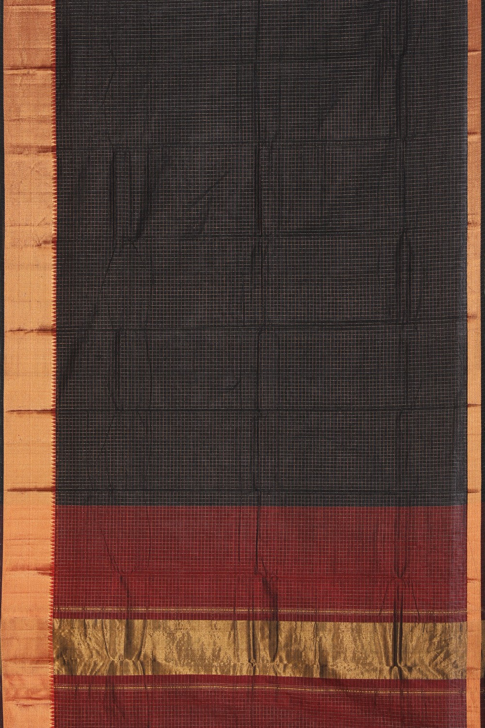 Mangalgiri Silk Black Saree