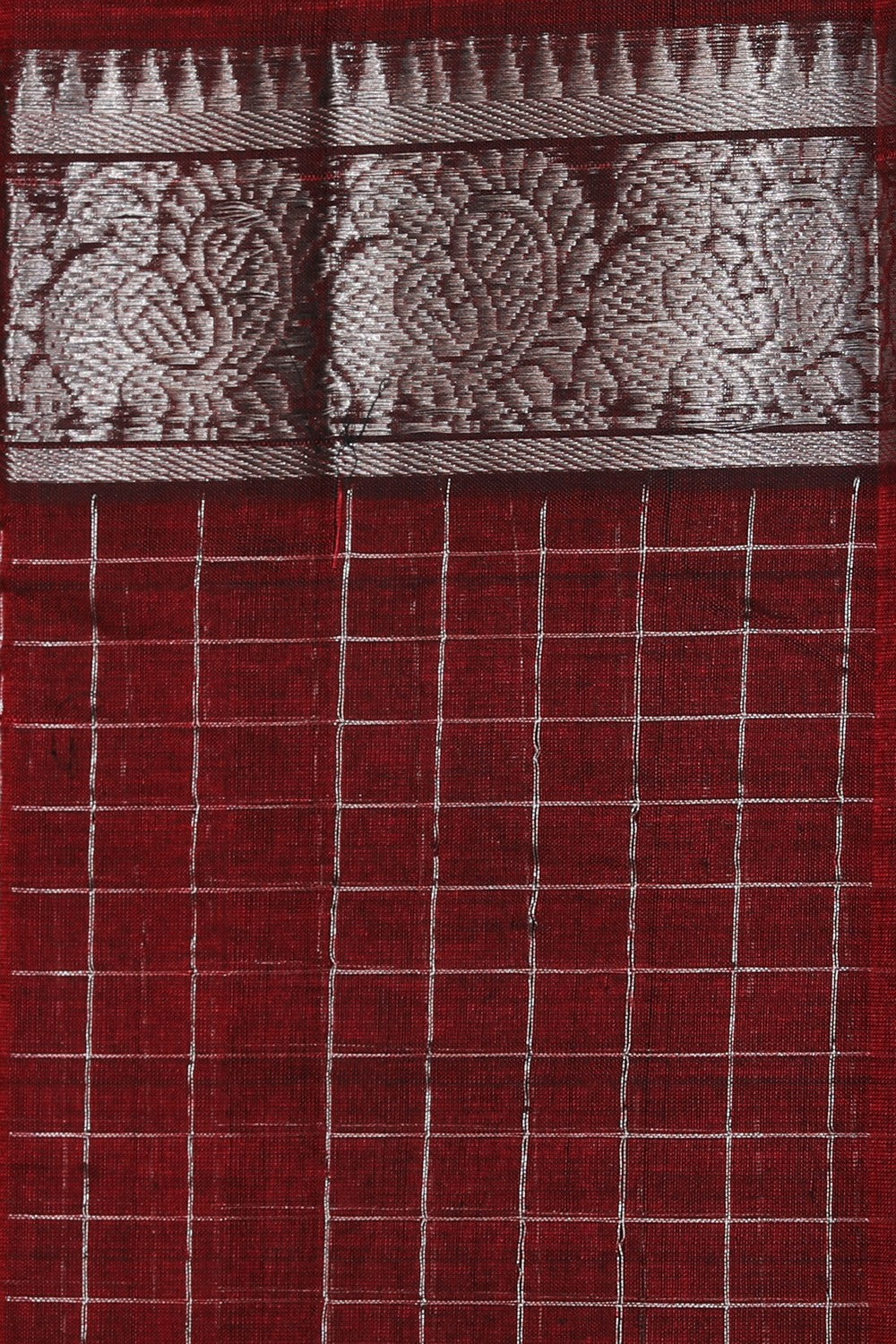 Collection of Mangalgiri Silk Maroon Saree in a gallery layout