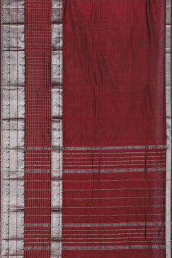 Collection of Mangalgiri Silk Maroon Saree in a gallery layout