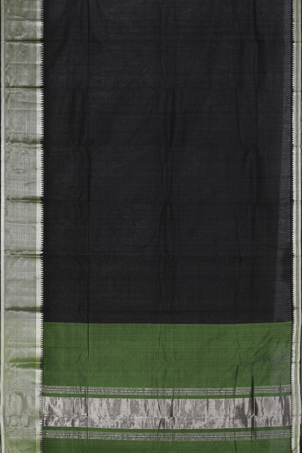 Collection of Mangalgiri Silk Black Saree in a gallery layout