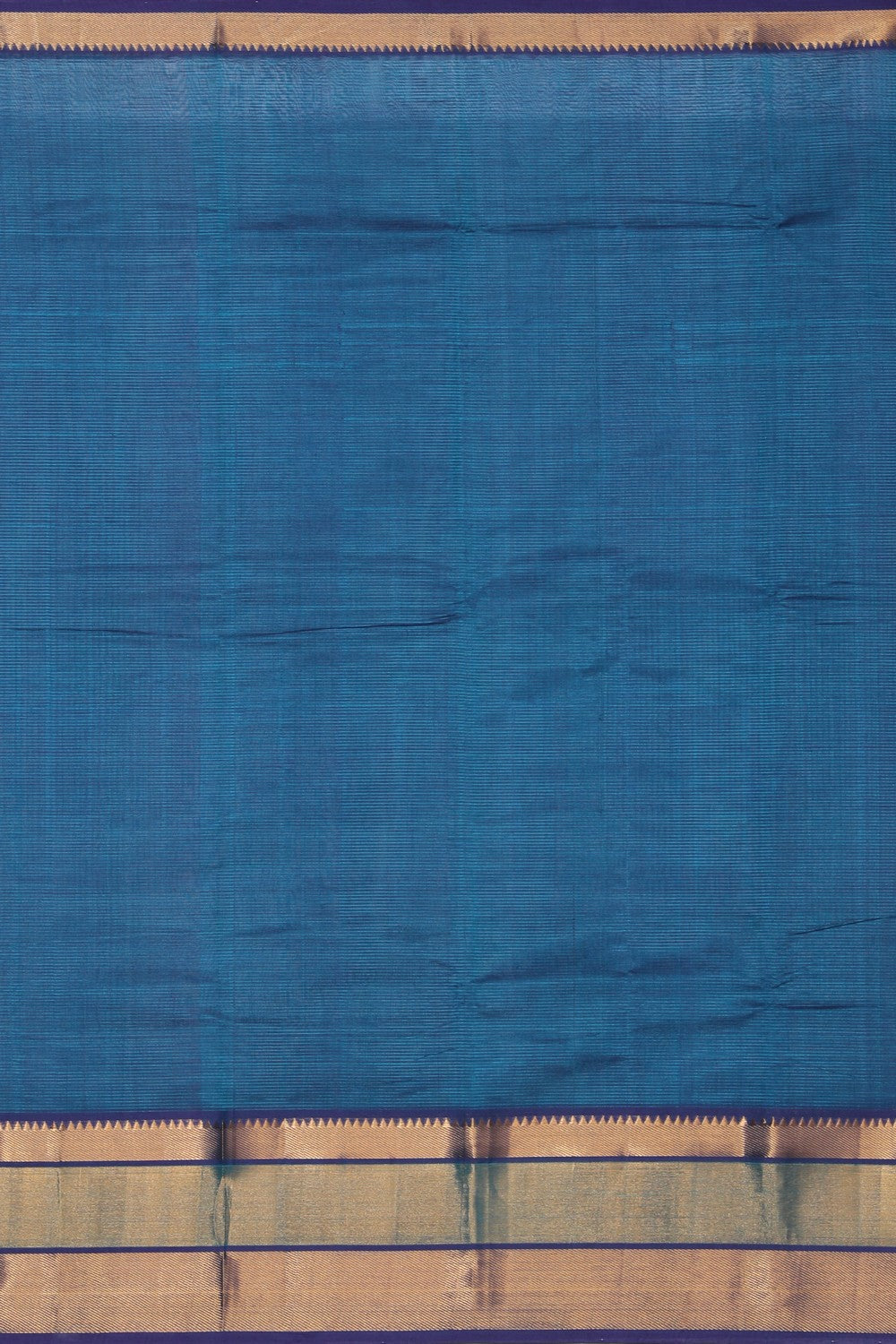 Collection of Mangalgiri Silk Peacock Blue Saree in a gallery layout