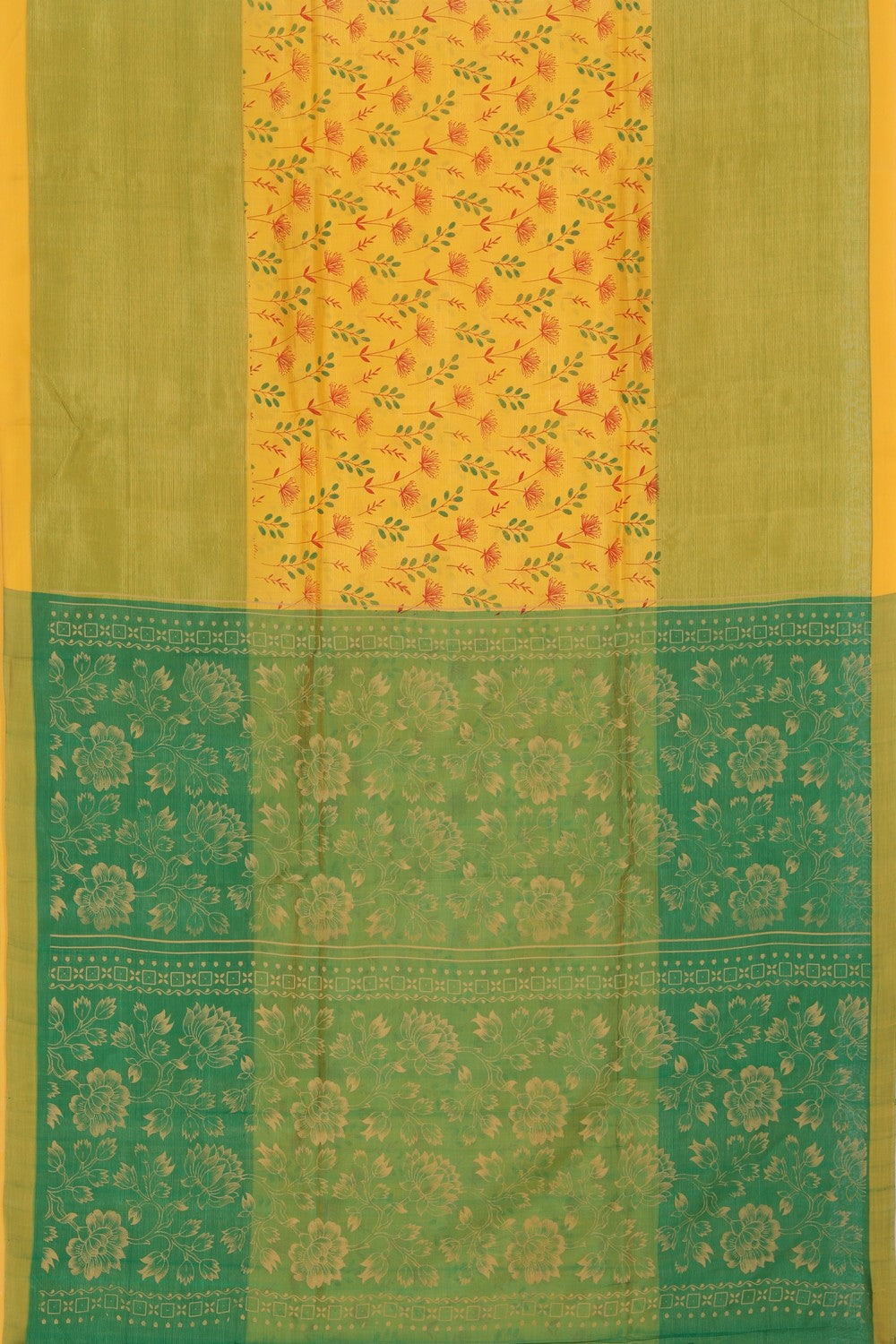 Collection of Mangalgiri Silk Yellow Saree in a gallery layout