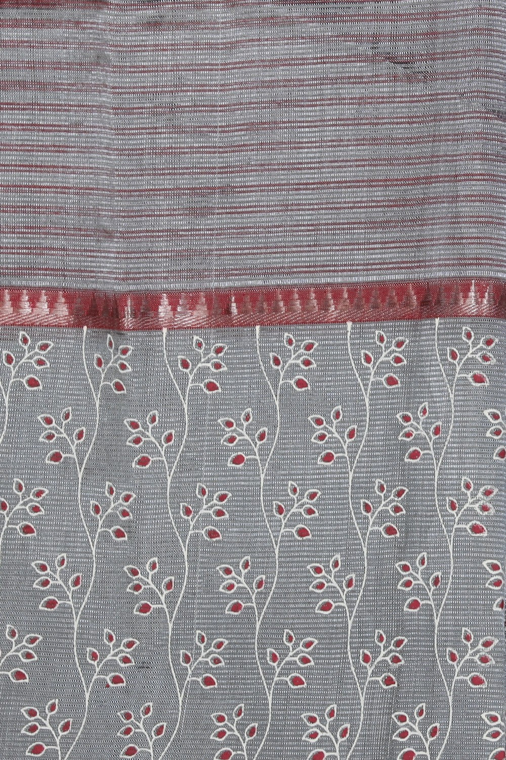 Collection of Mangalgiri Silk Grey Saree in a gallery layout