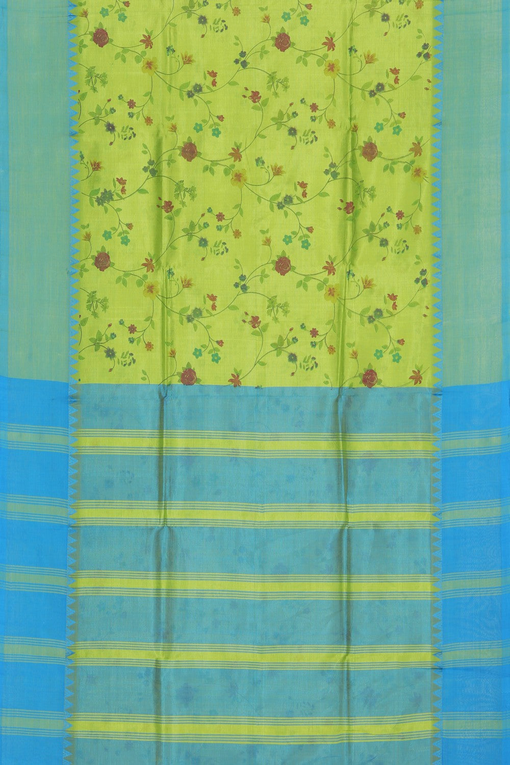 Collection of Mangalgiri Silk Spring Green Saree in a gallery layout