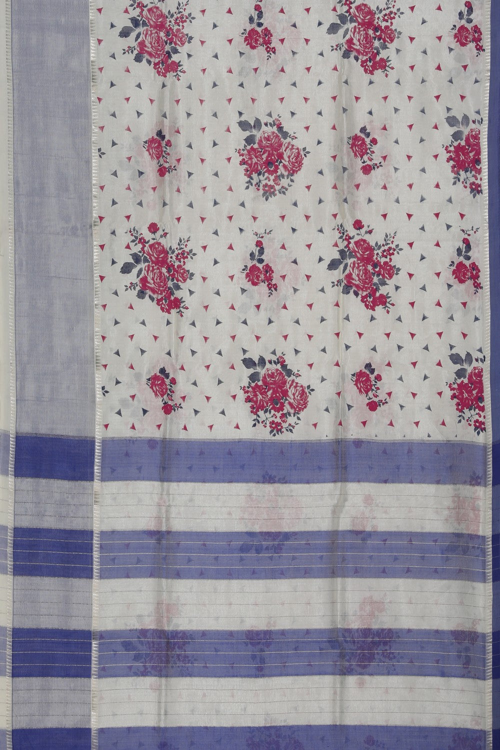 Collection of Mangalgiri Silk White Saree in a gallery layout