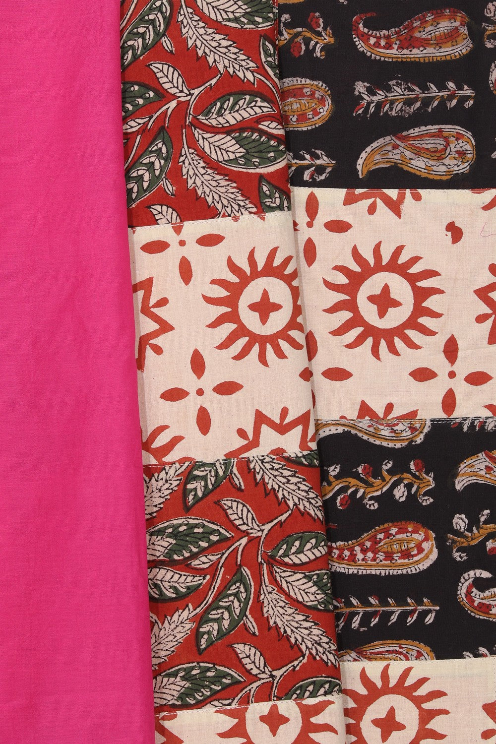 Rani Pink Cotton Saree