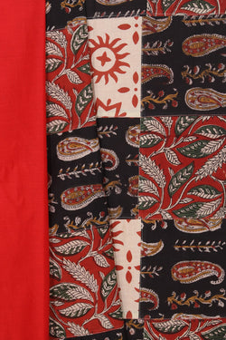 Image of Red Cotton Saree