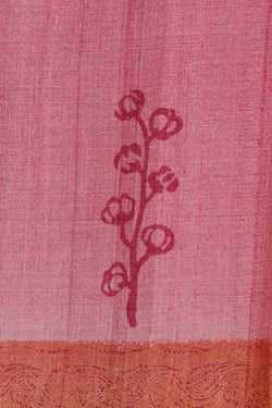 Collection of Tussar-Silk Flower Print Saree in a gallery layout