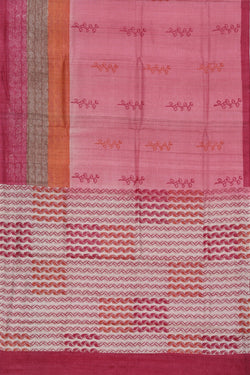 Collection of Tussar-Silk Flower Print Saree in a gallery layout