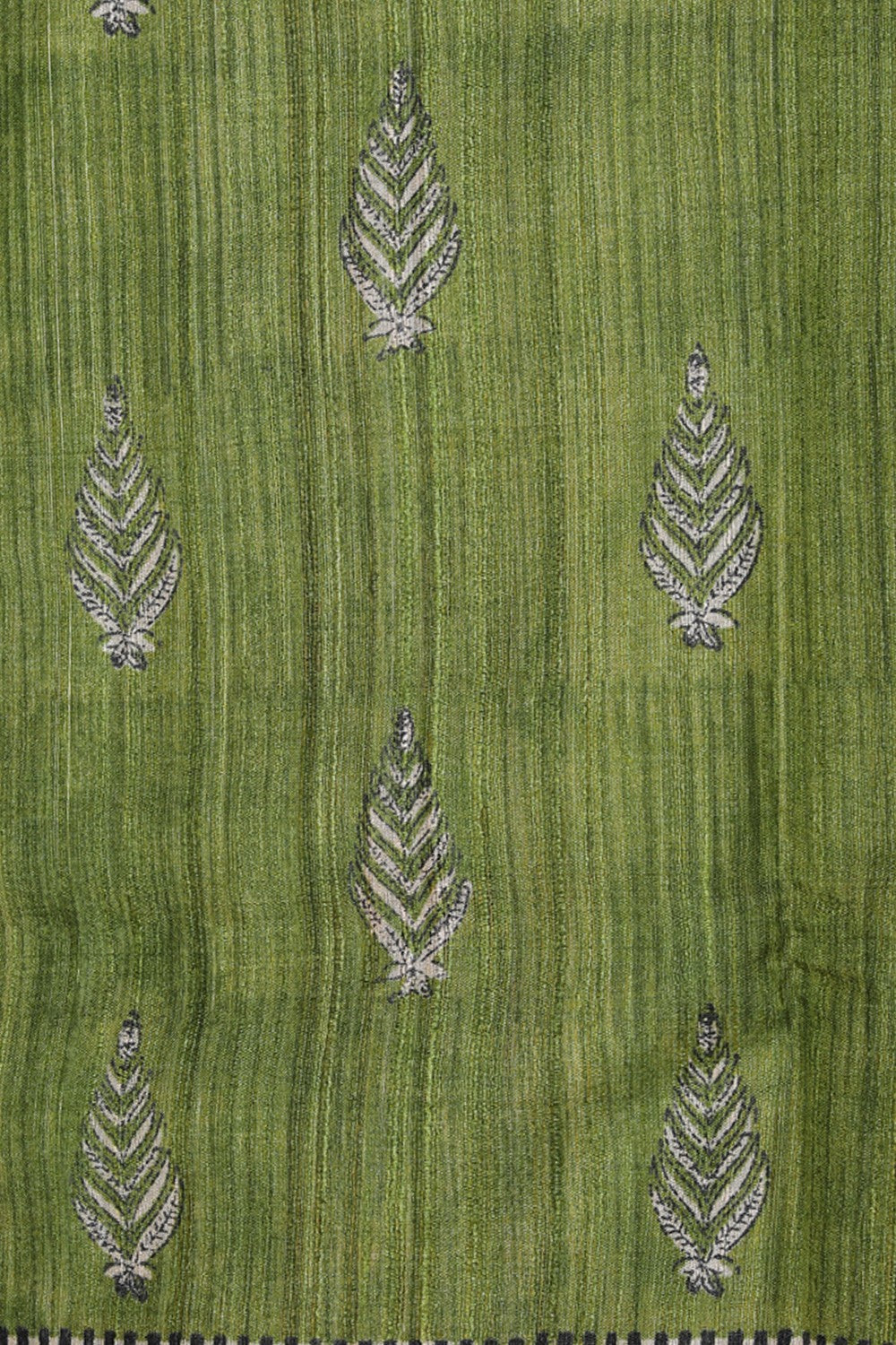 Collection of Tussar-Silk Leaf Print Saree in a gallery layout