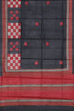 Collection of Tussar-Silk Geometric Print Saree in a gallery layout