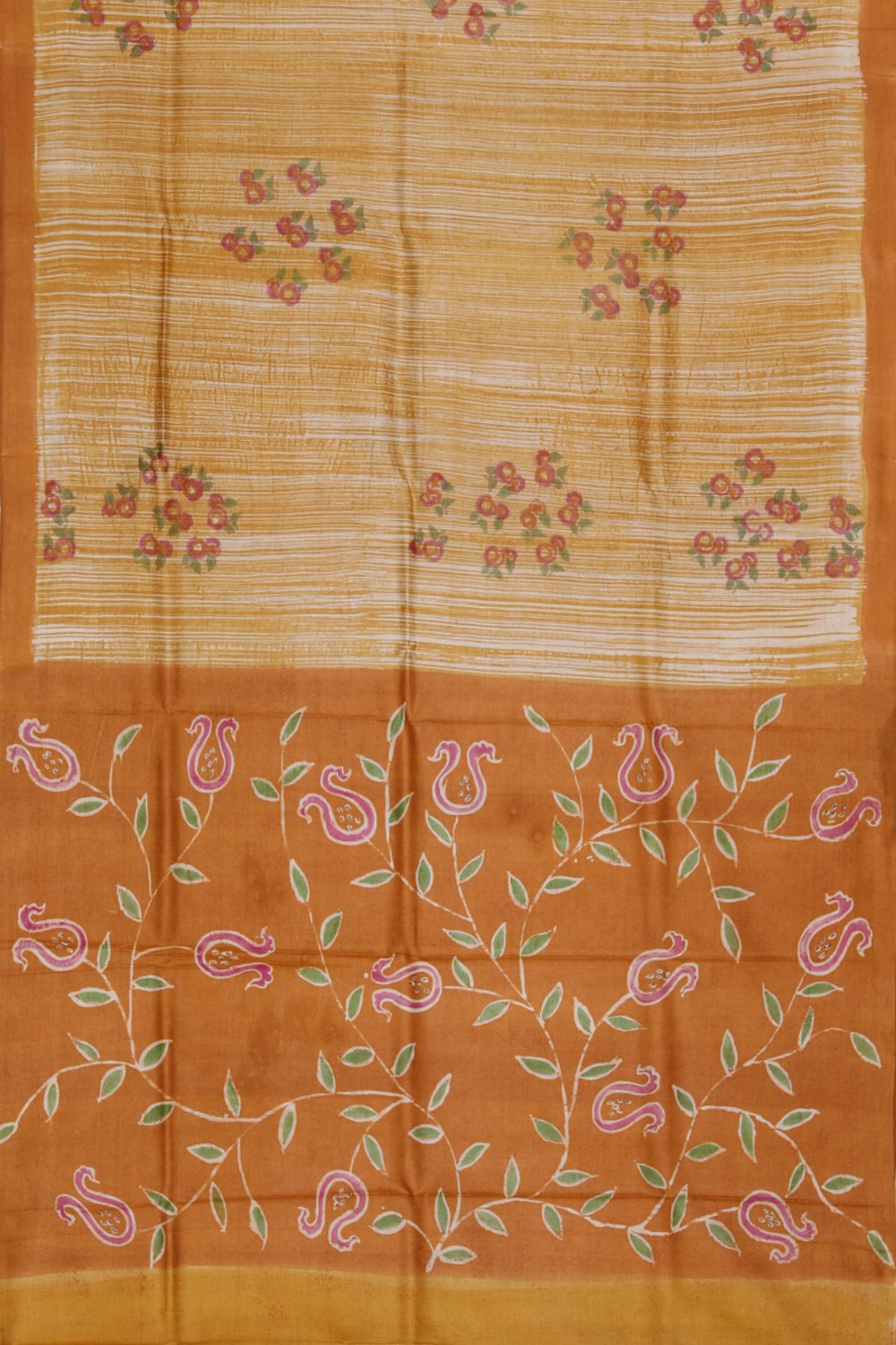 Tussar-Silk Flower Print Saree