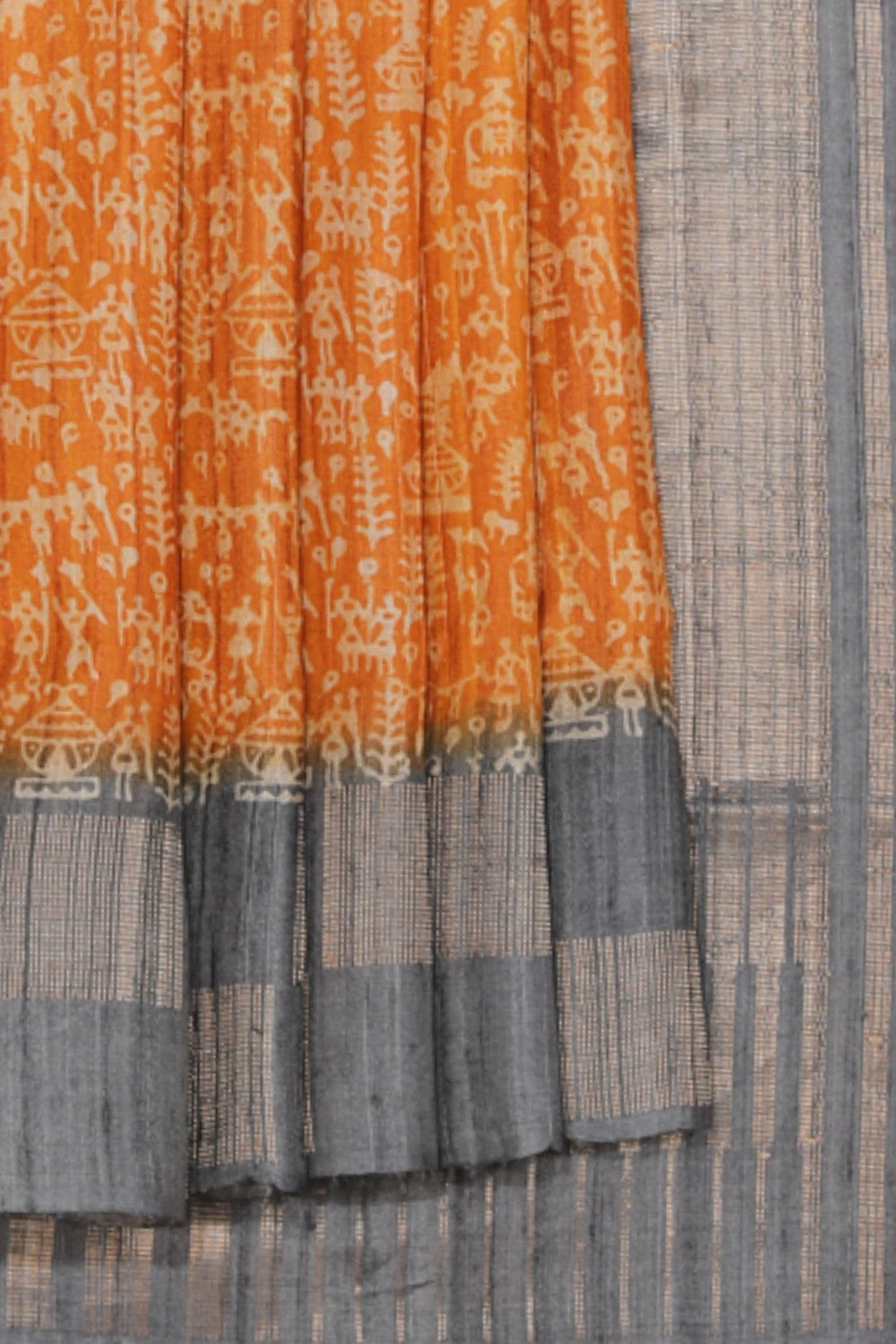 Collection of Tussar-Silk Warli Print Saree in a gallery layout