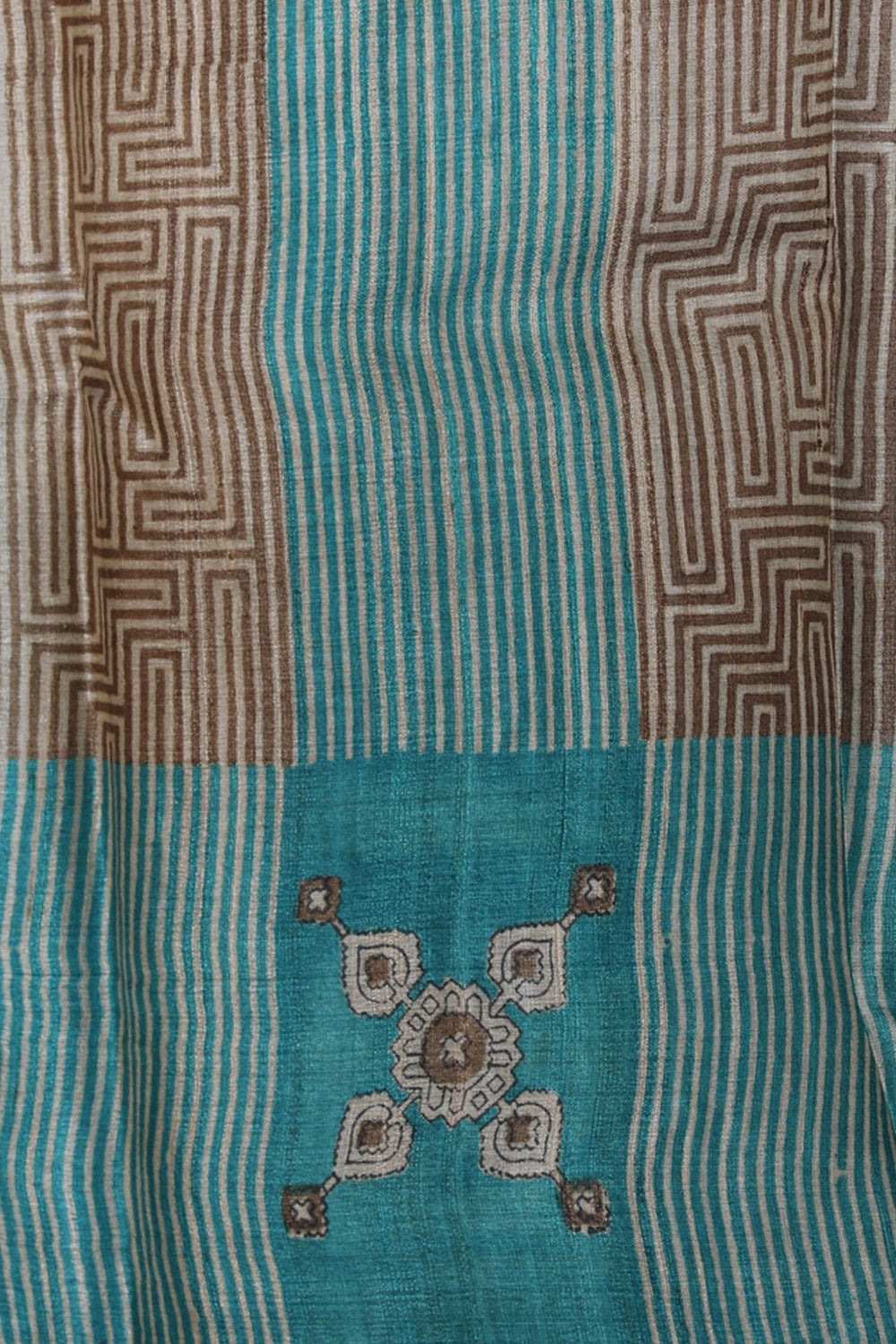 Image of Tussar-Silk Embroidery Saree