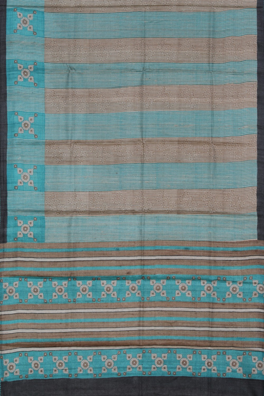 Image of Tussar-Silk Embroidery Saree
