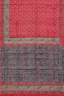 Collection of Tussar-Silk Kantha Stitch Saree in a gallery layout