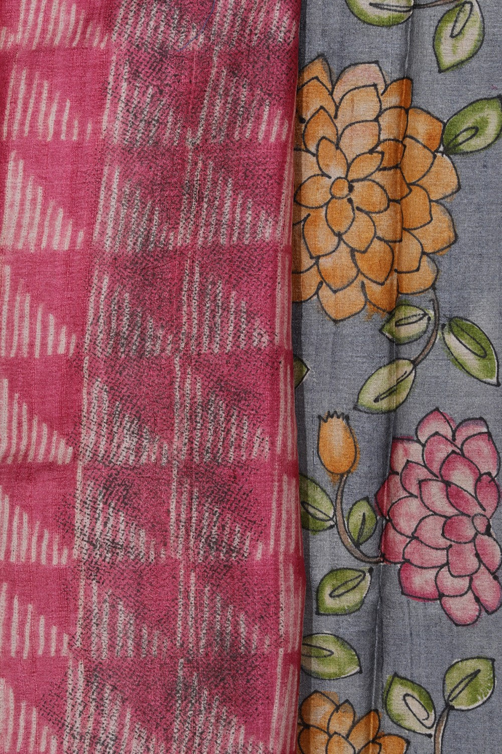 Collection of Shibori Printed Pink Saree in a gallery layout