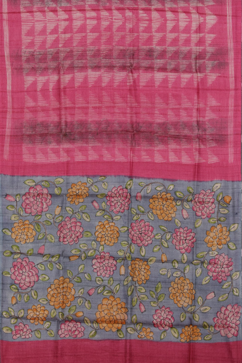 Image of Shibori Printed Pink Saree