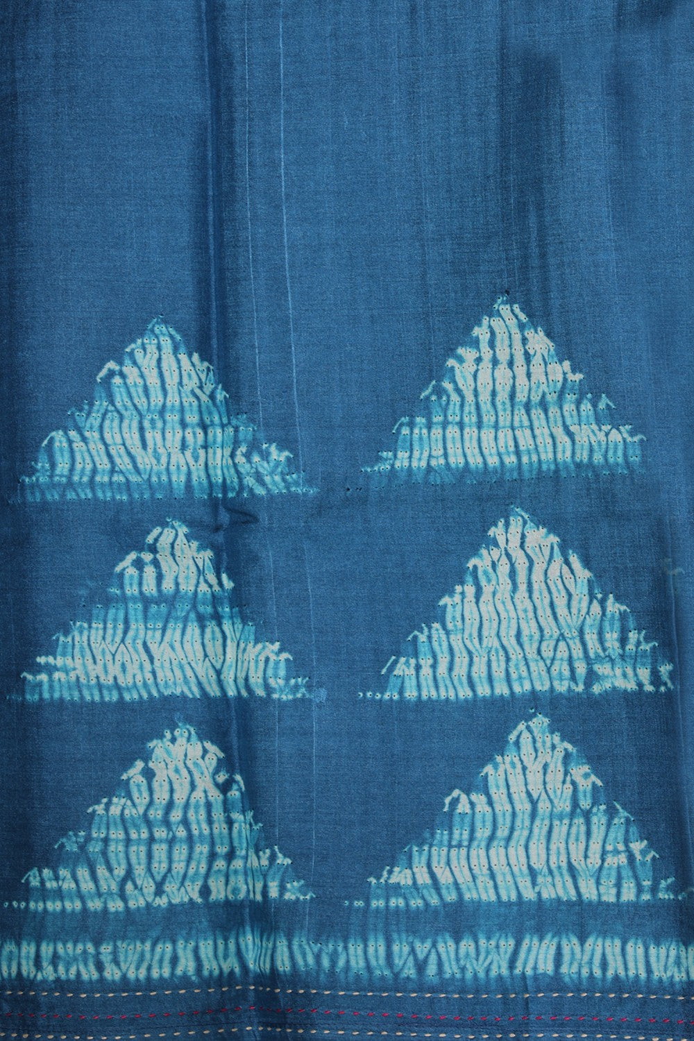 Image of Shibori Printed Blue Saree