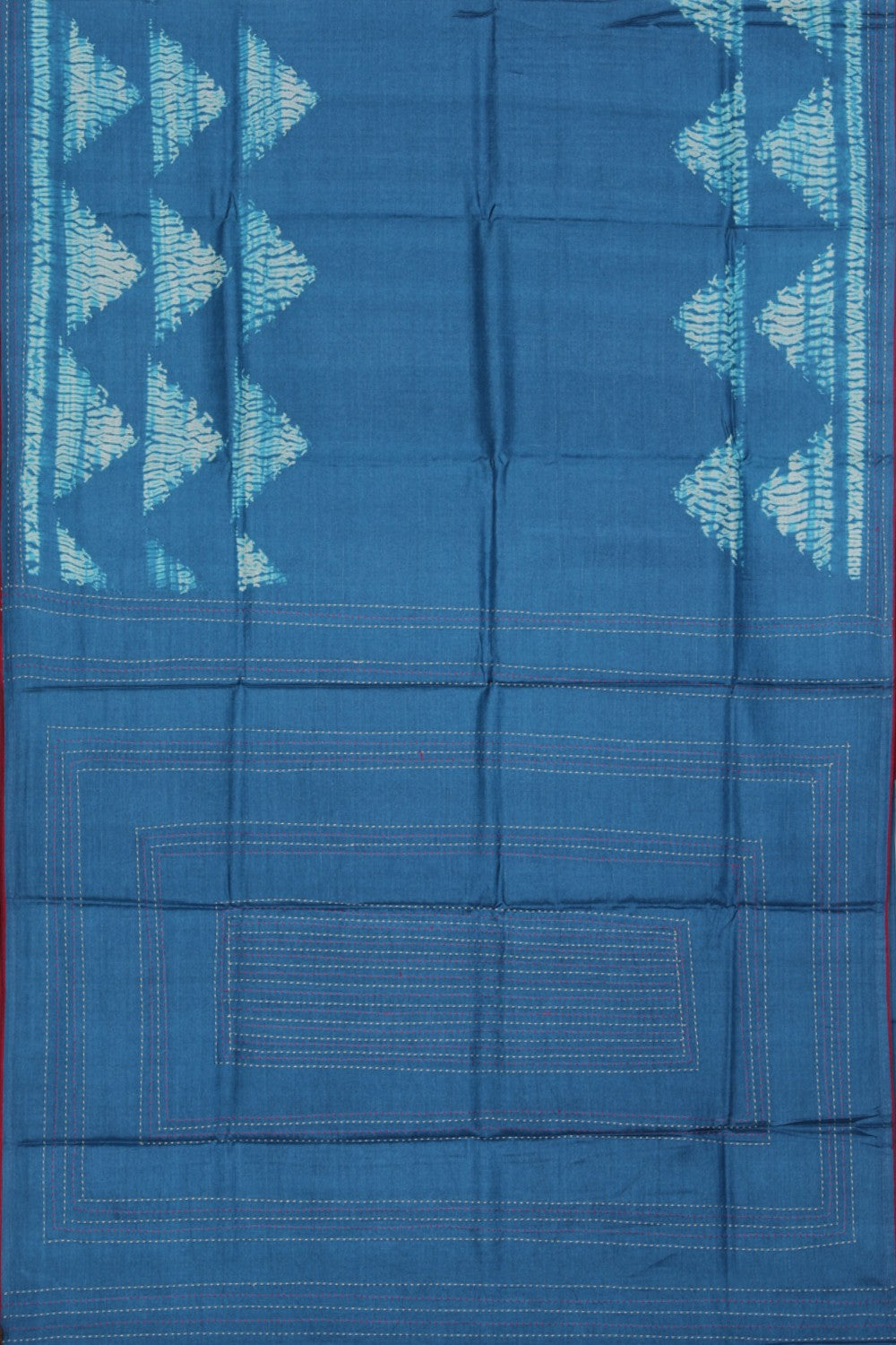Image of Shibori Printed Blue Saree