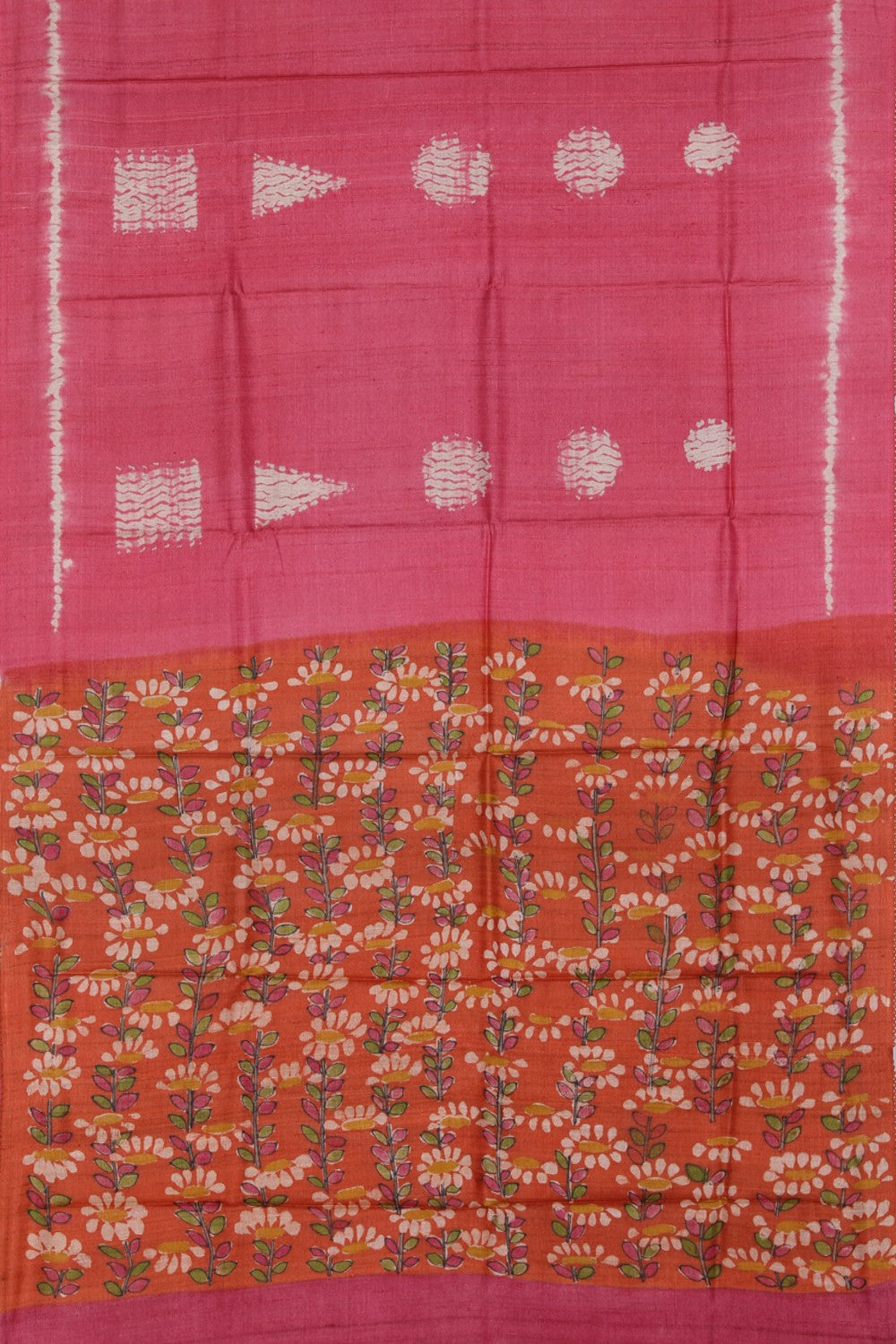 Collection of Shibori Printed Pink Saree in a gallery layout