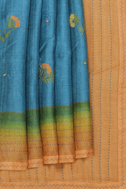 Collection of Tussar-Silk Embroidery Saree in a gallery layout