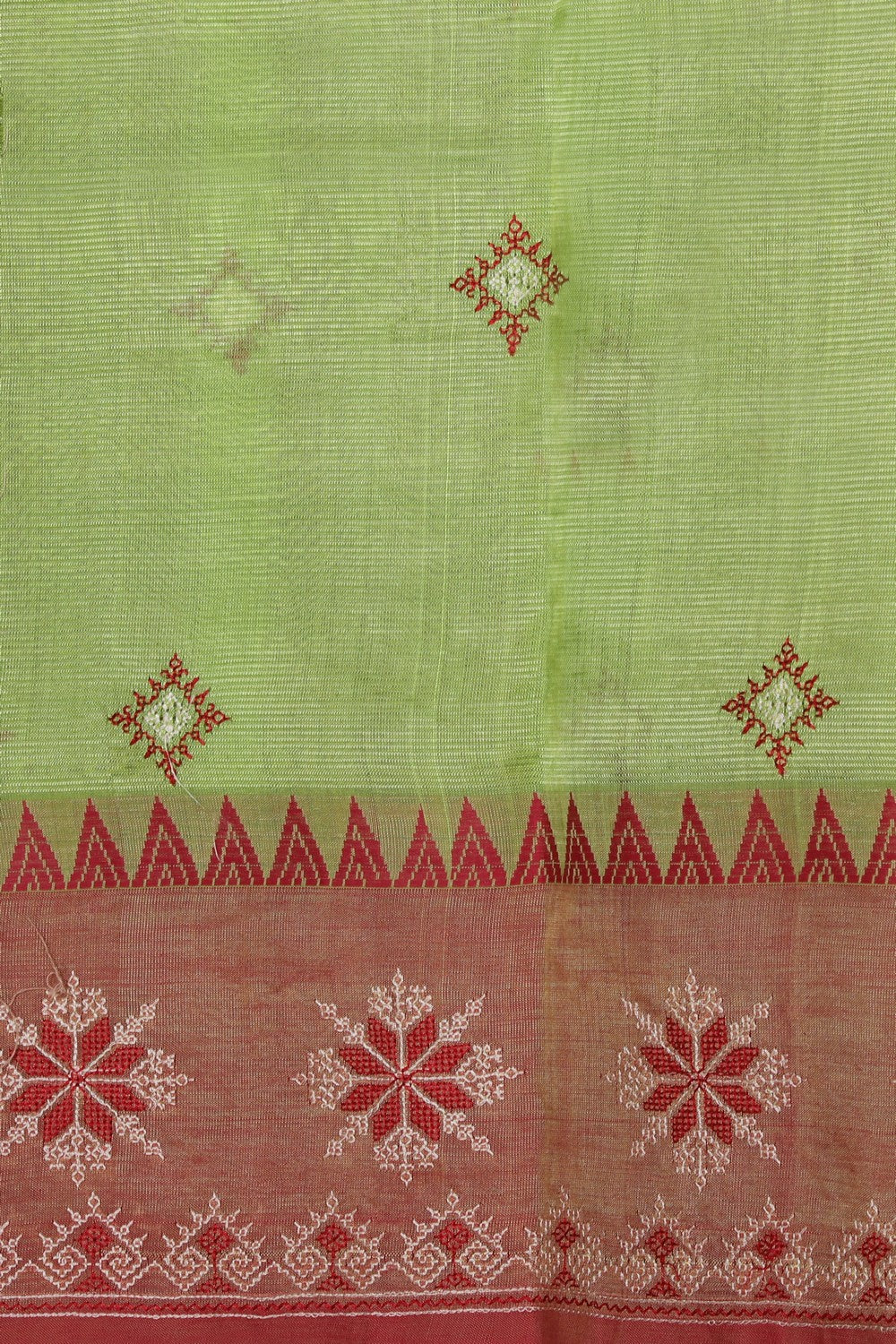 Collection of Mangalgiri Silk Green Saree in a gallery layout