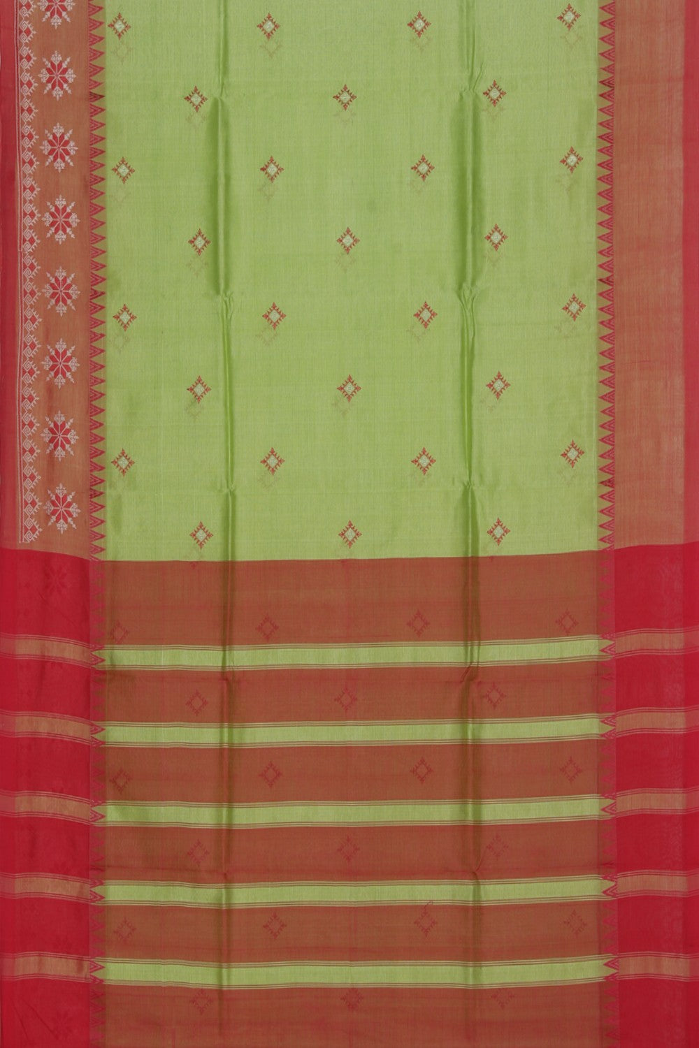 Collection of Mangalgiri Silk Green Saree in a gallery layout