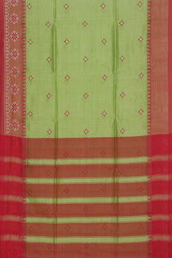 Collection of Mangalgiri Silk Green Saree in a gallery layout