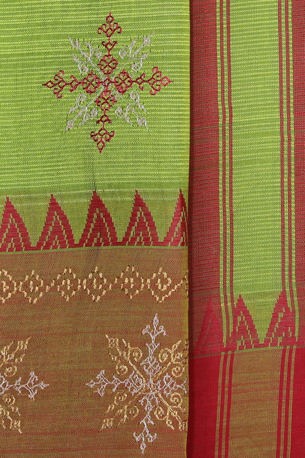 Kasuti Embroidery Mangalgiri Silk Saree