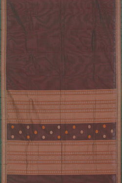 Image of Kanchi Cotton Plum-Green Saree