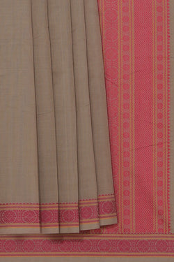 Collection of Kanchi Cotton Beige Saree in a gallery layout