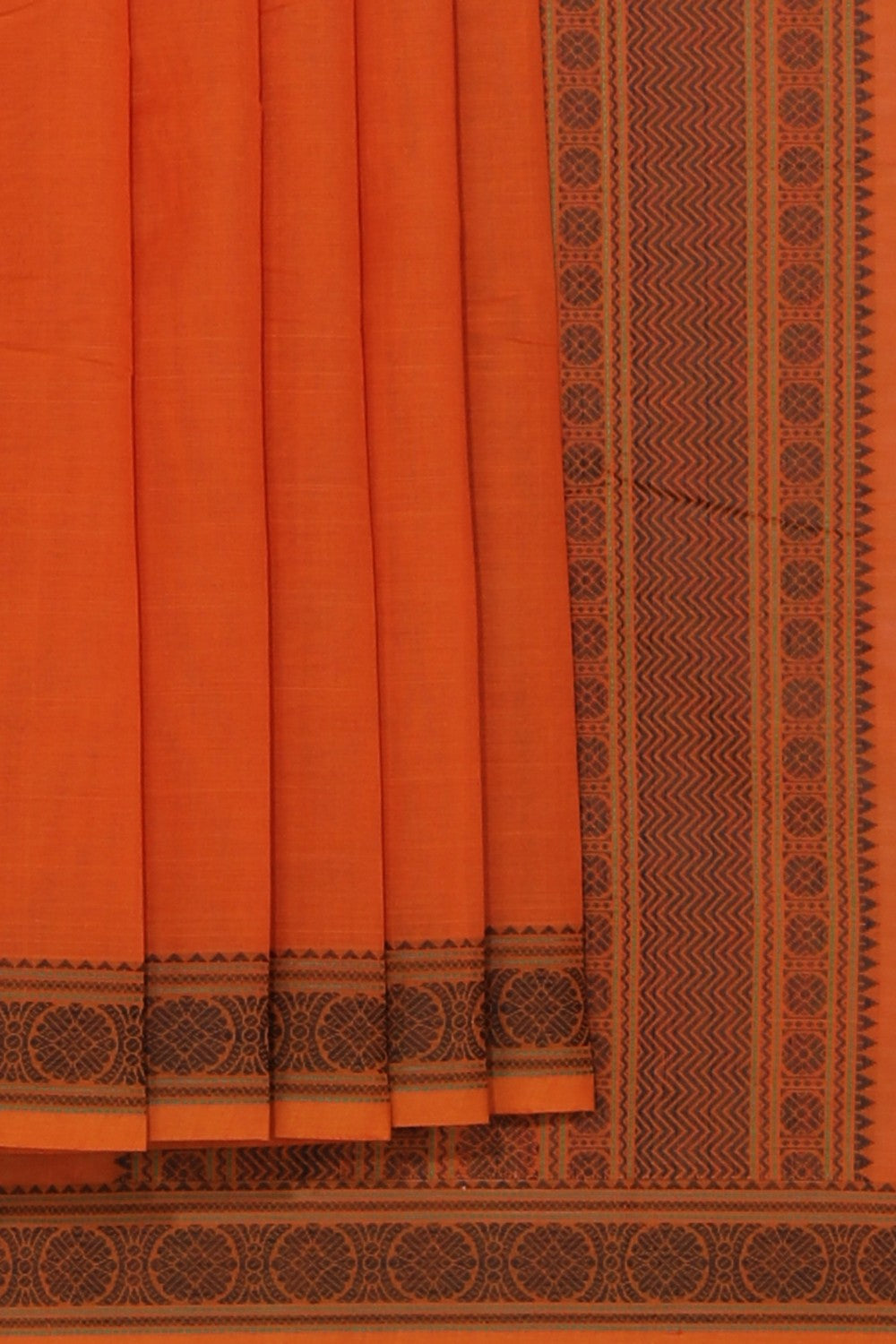 Collection of Kanchi Cotton Orange Saree in a gallery layout