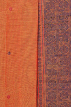 Collection of Kanchi Cotton Saffron-Orange Saree in a gallery layout