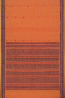 Collection of Kanchi Cotton Saffron-Orange Saree in a gallery layout