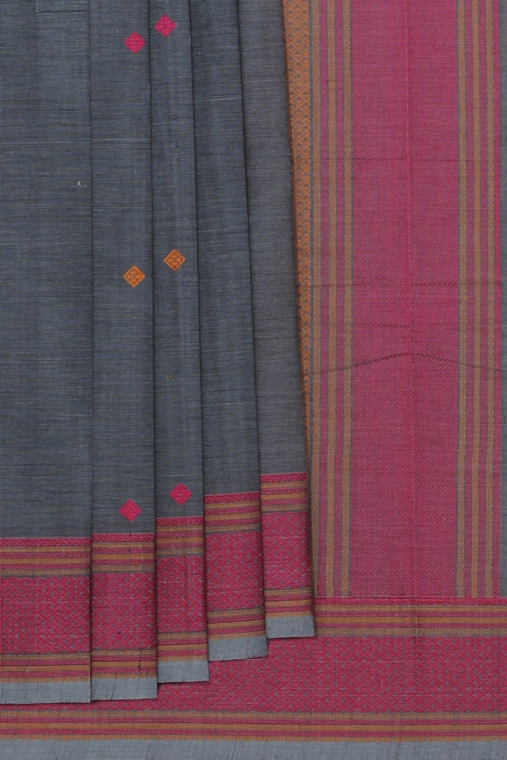 Collection of Kanchi Cotton Grey Saree in a gallery layout