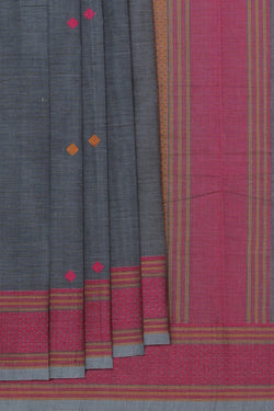 Collection of Kanchi Cotton Grey Saree in a gallery layout