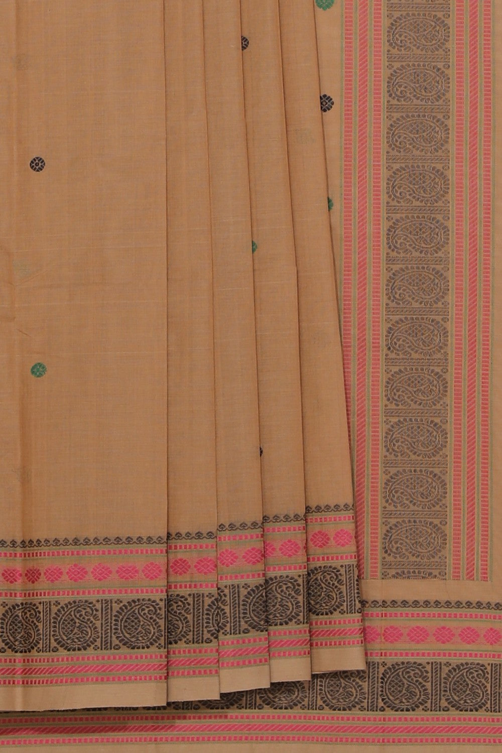 Collection of Kanchi Cotton Beige Saree in a gallery layout