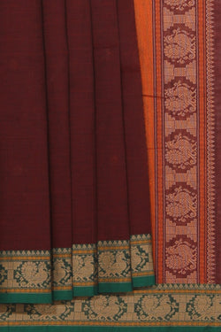 Collection of Kanchi Cotton Maroon Saree in a gallery layout