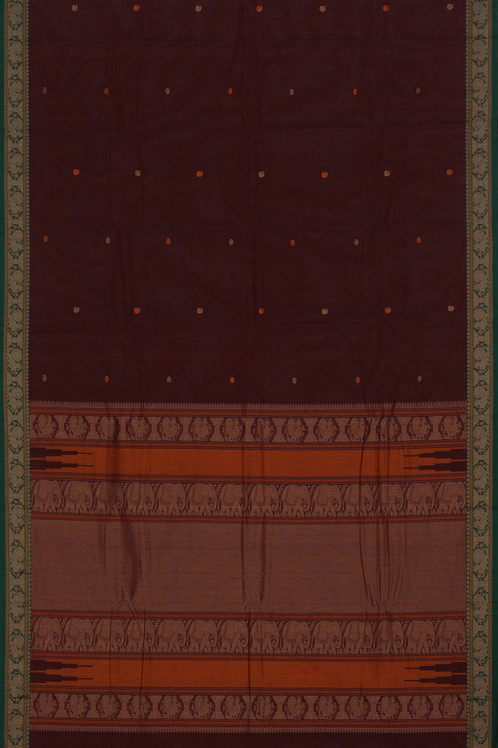 Collection of Kanchi Cotton Maroon Saree in a gallery layout