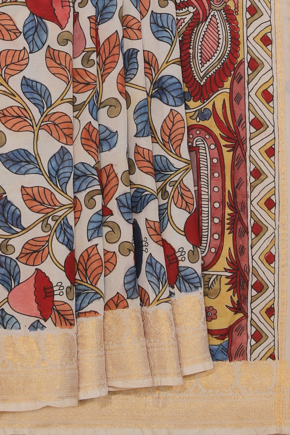 Collection of Kalamkari Printed Silk Saree in a gallery layout