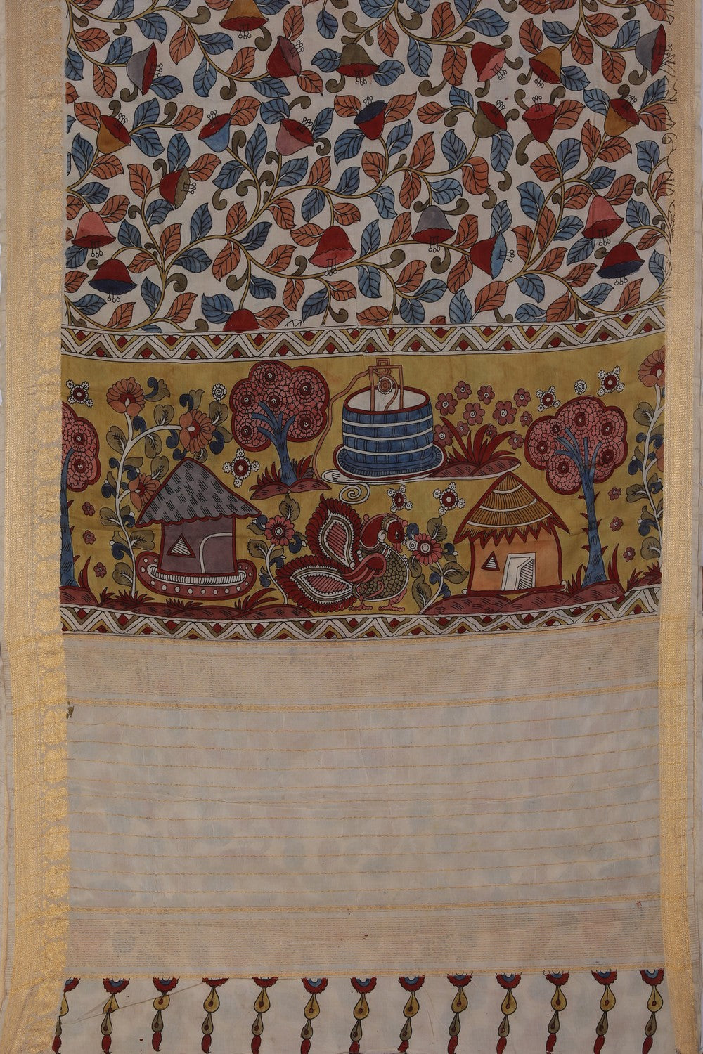 Image of Kalamkari Printed Silk Saree