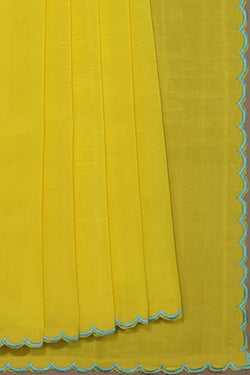 Collection of Mangalgiri Silk Yellow Saree in a gallery layout